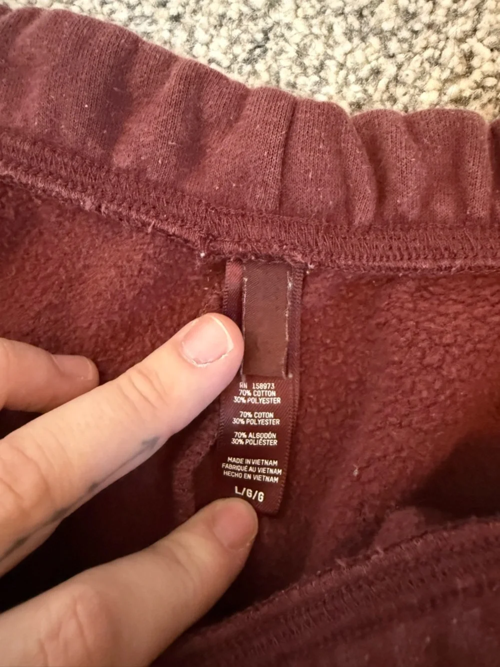 Skims Burgundy Drawstring Sweatpants - Picture 2 of 2